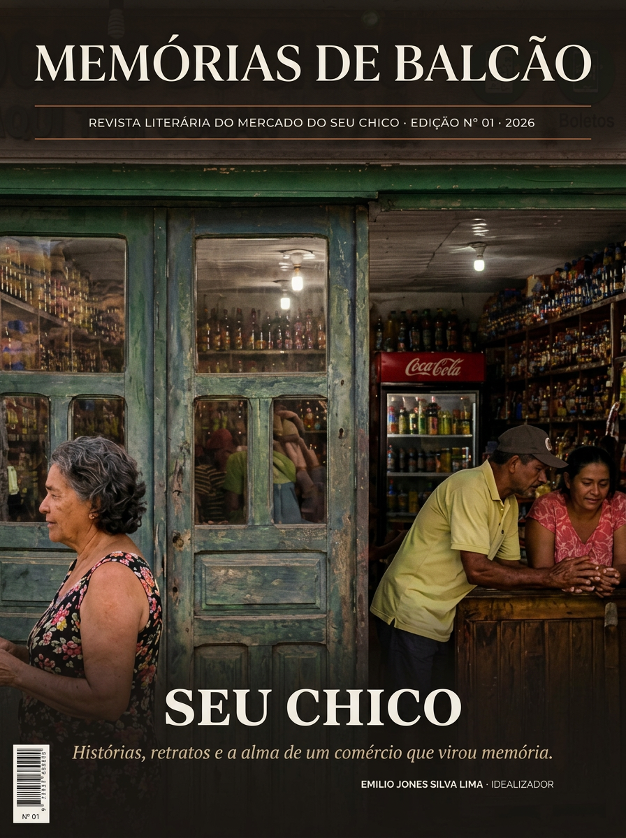 Capa da Revista Literária Memórias de Balcão, do Seu Chico